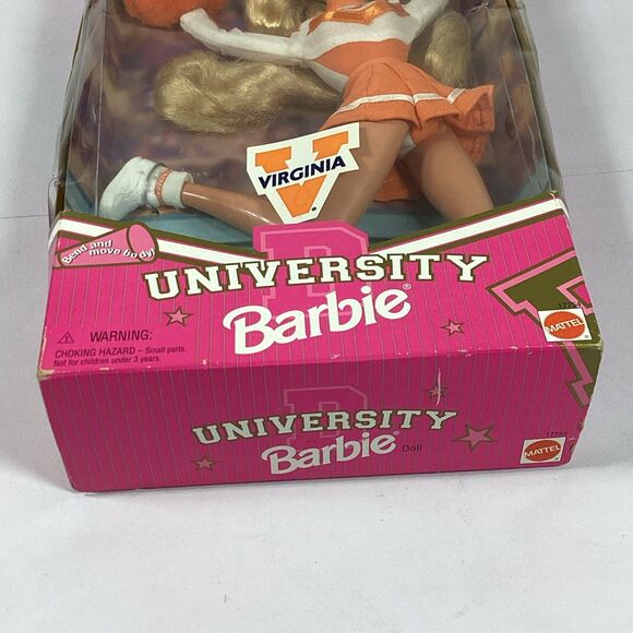 Mattel University Barbie UVA Cheerleader University Of VA New 1997 Box Damaged - Picture 11 of 12